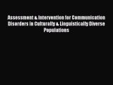 Assessment & Intervention for Communication Disorders in Culturally & Linguistically Diverse