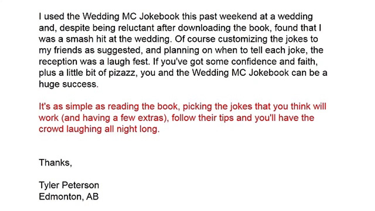 Wedding MC Jokebook