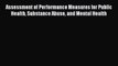 Assessment of Performance Measures for Public Health Substance Abuse and Mental Health  Read
