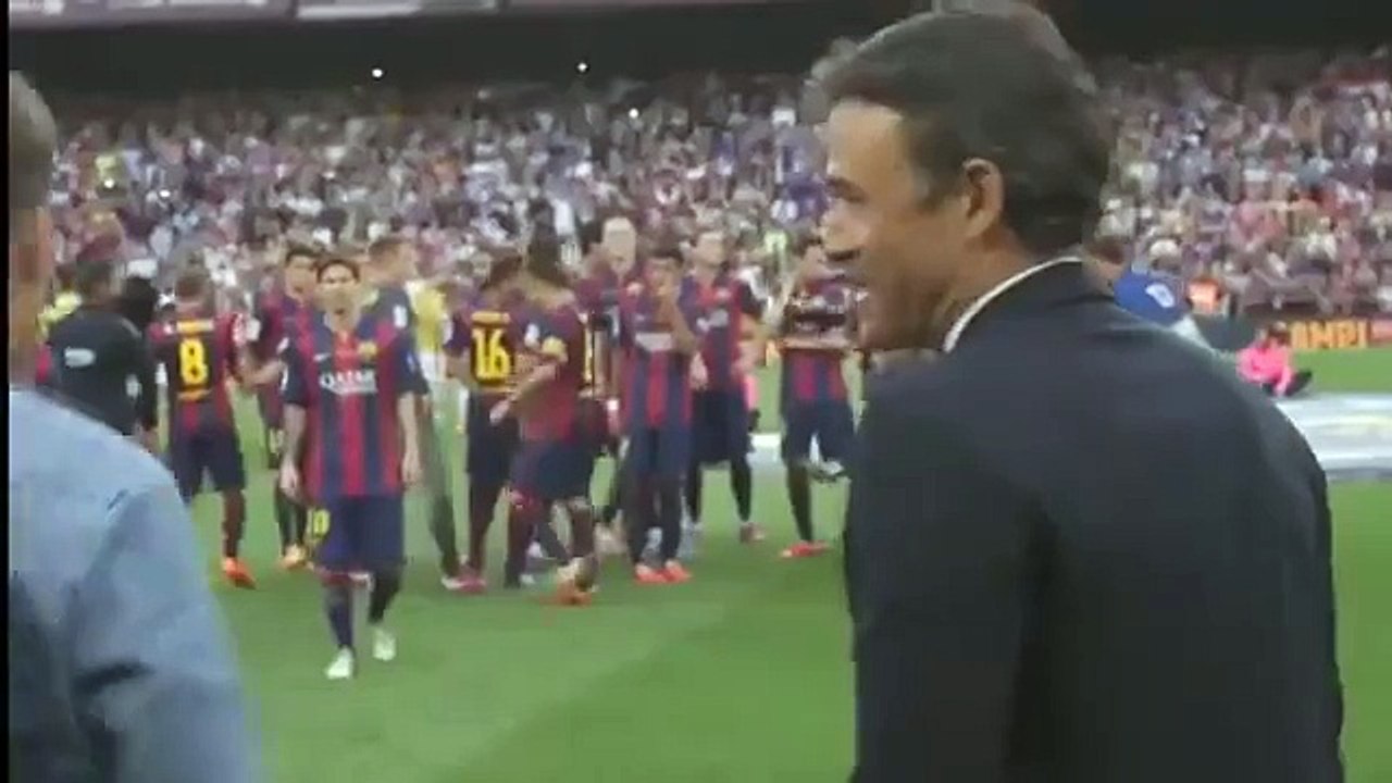 messi and enrique funny celebrations