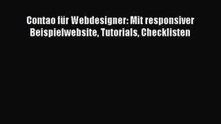 [PDF Download] Contao für Webdesigner: Mit responsiver Beispielwebsite Tutorials Checklisten