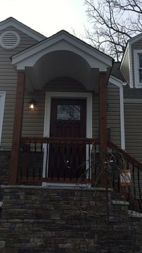 Caldwell NJ Front Portico Contractor 973 487 3704-North & West Essex County Affordable Entry Porch Designs and installation company-Local home remodeling & renovation at discount prices & cost for New Jersey houses-Free estimates-Exterior siding vinyl
