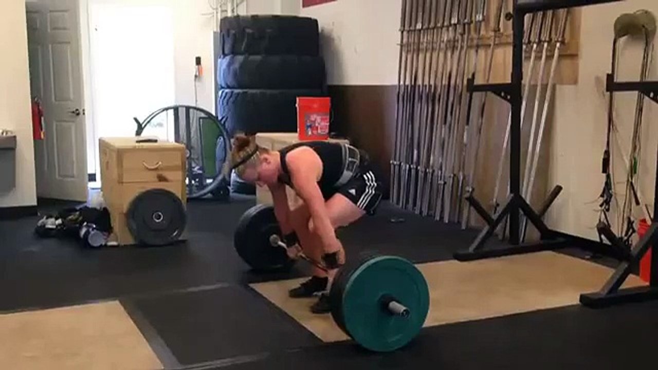 Liz's 175lb 1 rmax power clean! Yeah girl!