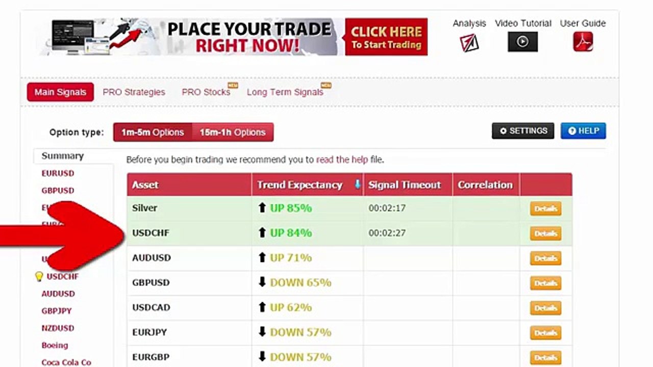 Auto Binary Signals (Main ABS) Video 1 Live Trading - October 30th 2015