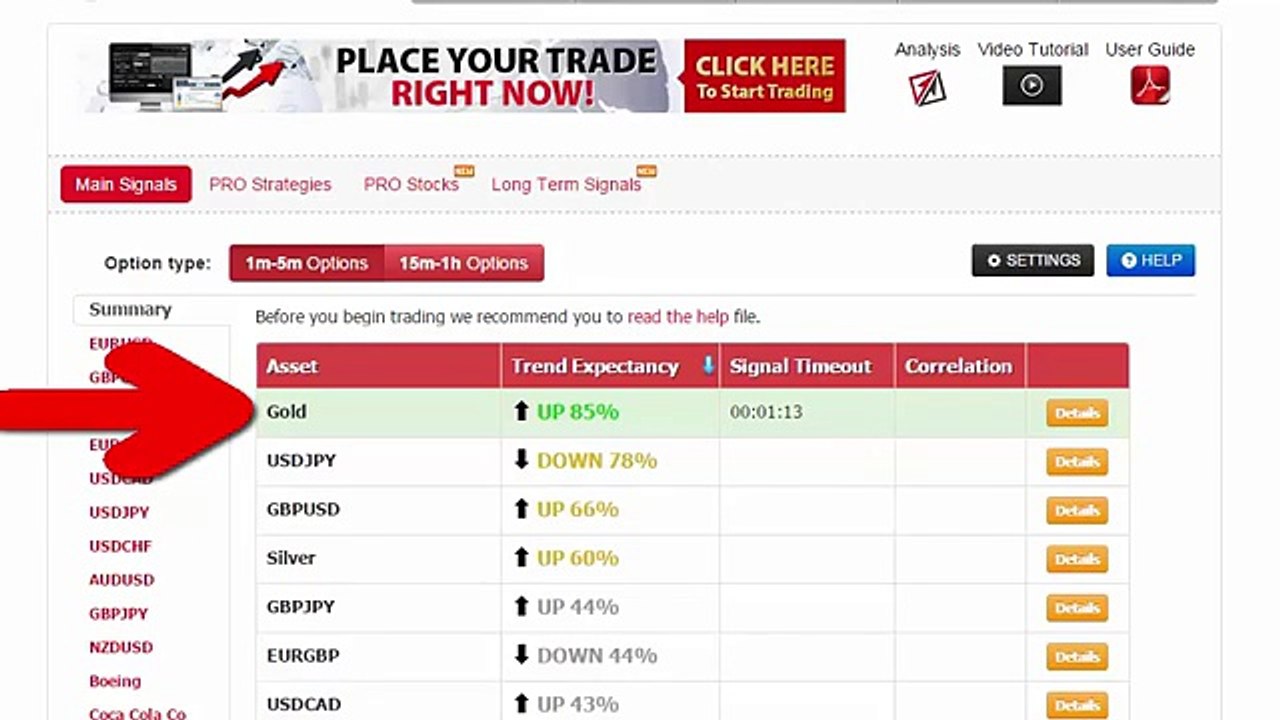 Auto Binary Signals (Main ABS) Video 2 Live Trading - August 11th 2015