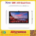 10pcs/lot Factory Wholesale 7 inch Android 4.4 Q88 Allwinner A33 Quad Core Tablet PC Dual Camera Bluetooth WiFi With Gifts-in Tablet PCs from Computer