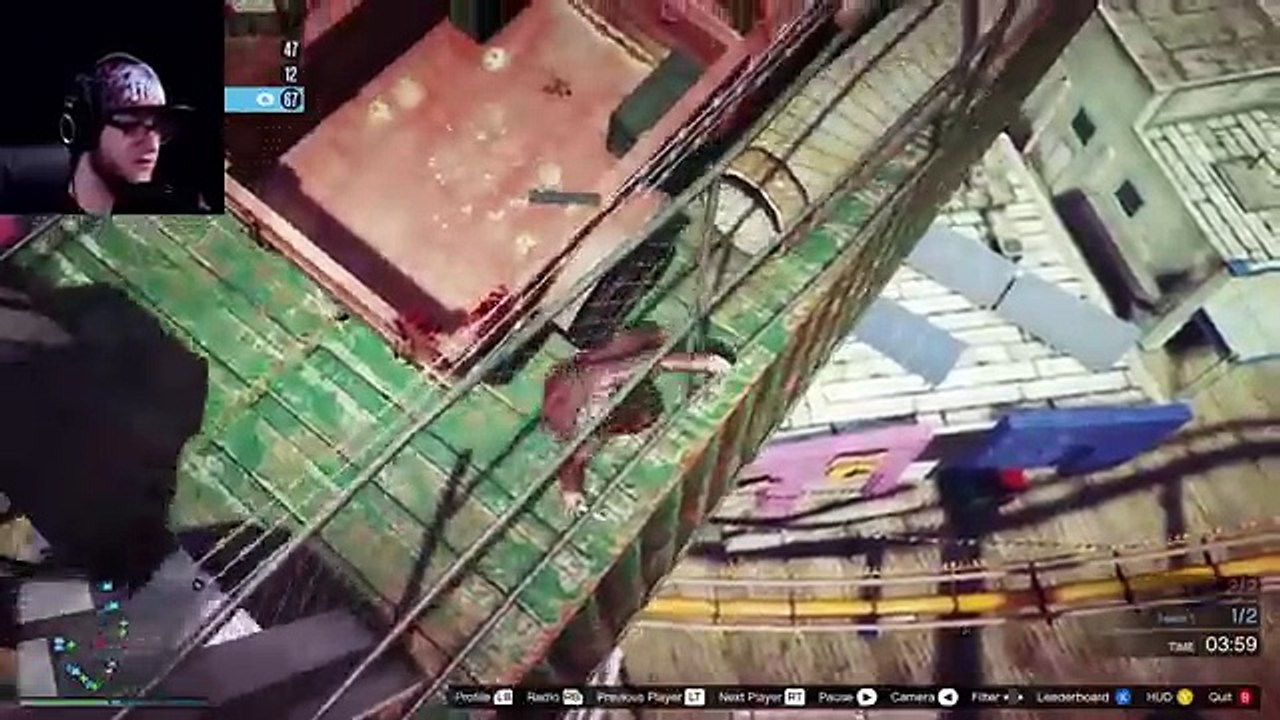 GTA 5 PC Online Funny Moments - FERRIS "WHALE" DEATHRUN! | BARNEY IS SUPERHUMAN! (Custom Games) (Funny Videos 720p)