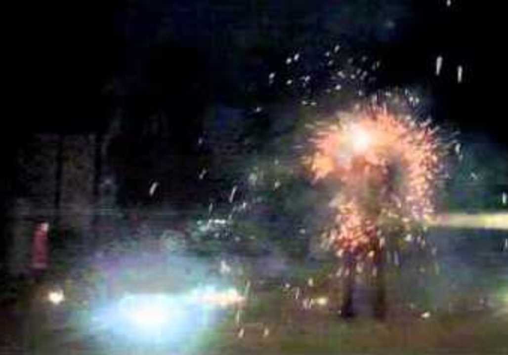 Man Swings Fireworks for Performance Art