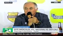 'Pecoso' Castro en la previa entre Nacional y Cali · Superliga 2016, vuelta