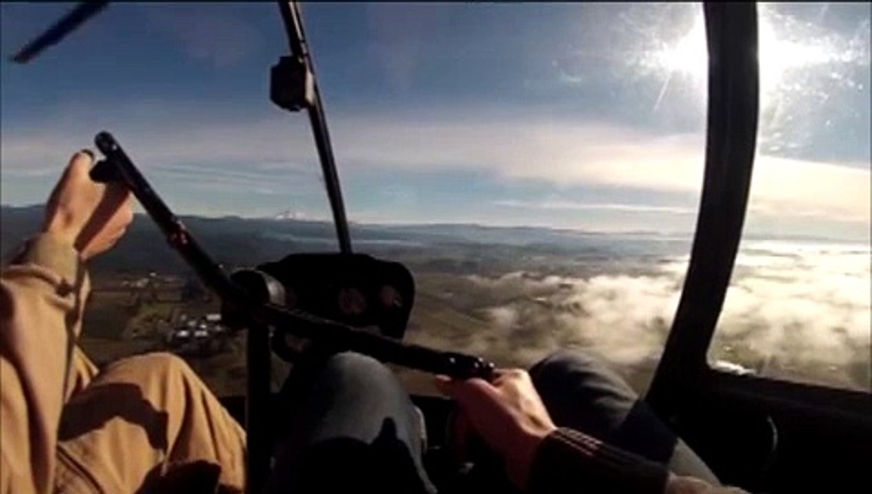 Eurocopter EC 175 cruising overtop of  atlantic ocean Go pro