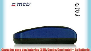Cargador doble (USB/Coche/Corriente)   2x Bater?as AHDBT-301/-302 [Polymer - 3.7V / 1180mAh]