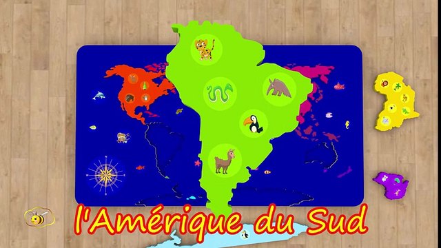 Dessins animés pour bébé en français. Apprendre les 6 continents et les animaux sauvages Fun Fan FUN Videos