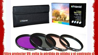 Polaroid Optics juego de filtros de 62 mm de 4 piezas (UV CPL FLD WARMING)