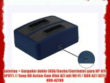 Bater?as   Cargador doble (USB/Coche/Corriente) para NP-BY1 NPBY1 // Sony HD Action Cam Mini