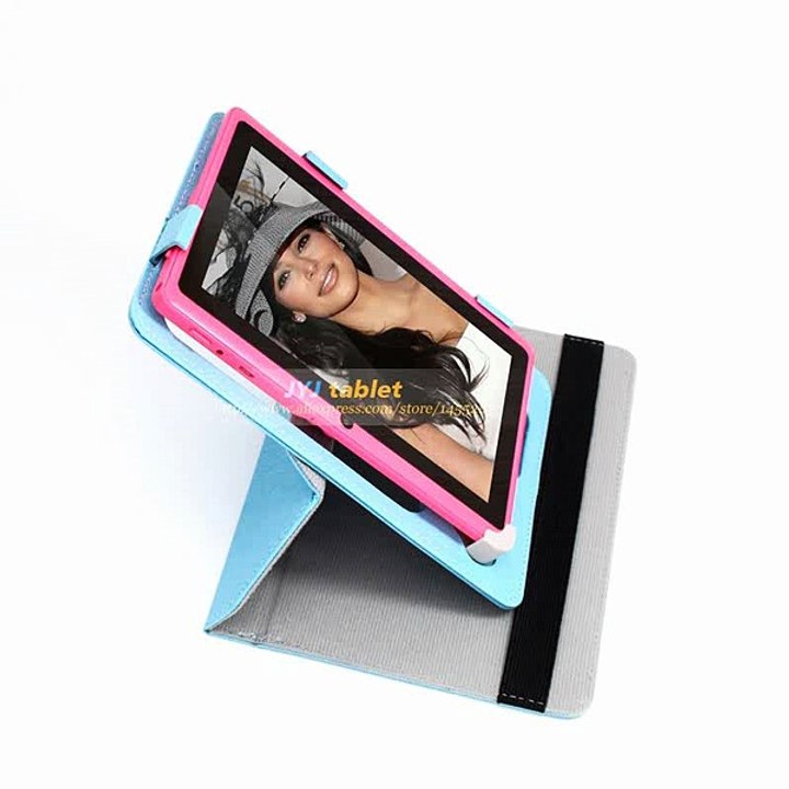 Pink 7inch Allwinner Android 4.2 Tablet PC Cameras 16GB Dual Core WiFi 1.5GHz with Rotating Leather Case-in Tablet PCs from Computer