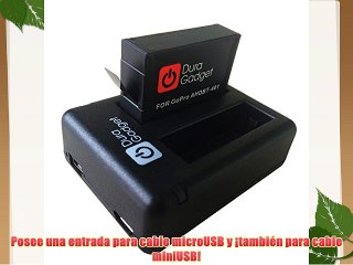 Download Video: DURAGADGET Mini Cargador Para Bater?as GoPro Hero4 HD   ? 2 Bater?as! - Cable MicroUSB - USB