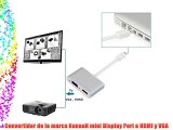KanaaN KN40541 - Cable Adaptador de mini Display Port a HDMI y VGA | Audio via HDMI | Cubierta