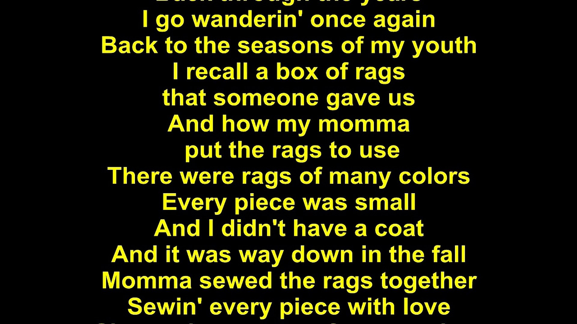 Dolly Parton Coat Of Many Colors Lyrics Video Dailymotion