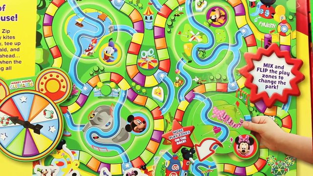 Mickey Mouse and Minnie Mouse Play the Mickey Mouse Clubhouse Surprise Slides Board Game