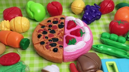 Toy cutting velcro wooden & plastic fruits food playset Fruta de madera para cortar & Surprise eggs