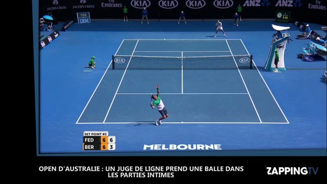 Open d’Australie : Un juge de ligne reçoit dans les parties intimes une balle lancée à 195km/h (Vidéo)