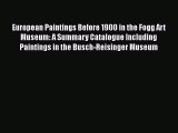 European Paintings Before 1900 in the Fogg Art Museum: A Summary Catalogue Including Paintings