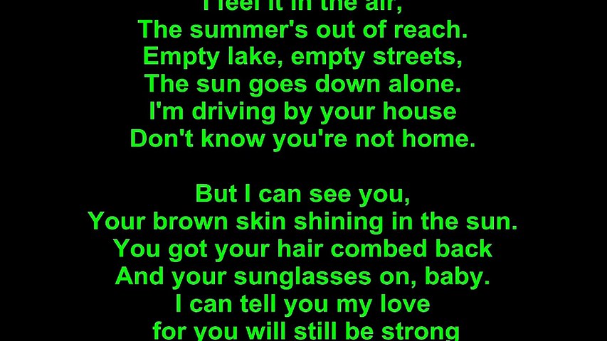 Don Henley  The Boys Of Summer Lyrics
