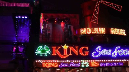 European girl dancing at the moulin rouge walking street pattaya thailand 2015