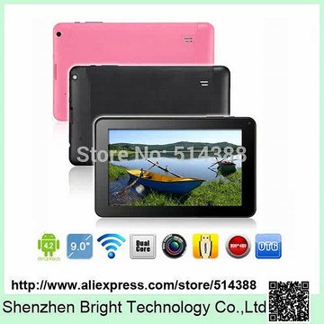 9 inch Allwinner A33 Quad Core Tablet PC Capacitive Touch Screen Android 4.4 Dual camera wifi 512MB RAM 8GB Free Shipping-in Tablet PCs from Computer