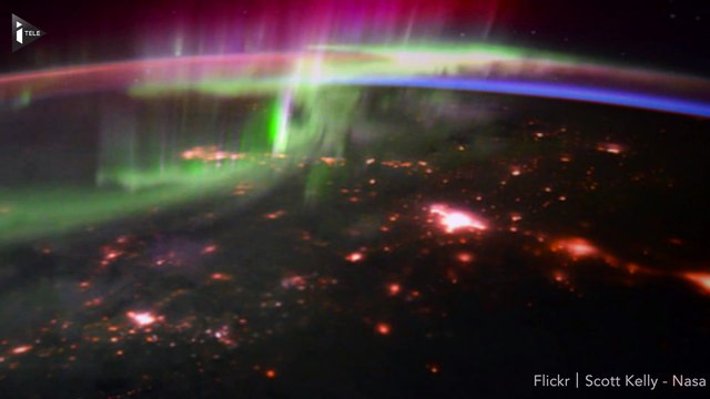 Des aurores boréales vues depuis l'espace