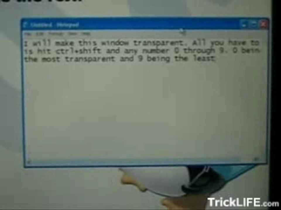 How to make notepad transparent