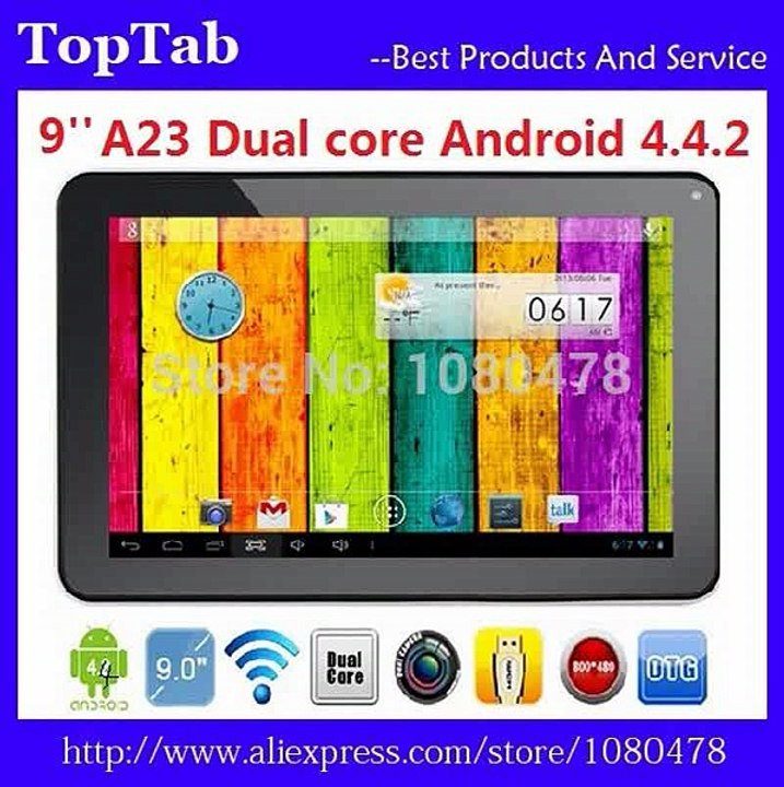 DHL Free Shipping 9 inch  A23  512MB  8GB bluetooth Android 4.4.2 dual camera  Multi Point Touch capacitive screen-in Tablet PCs from Computer
