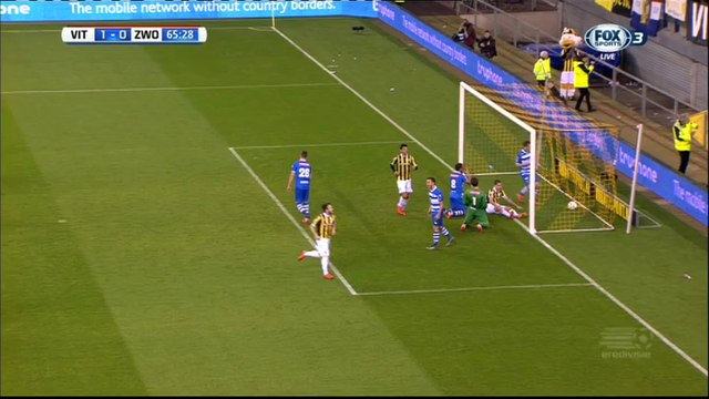 1-0 Bram van Polen Own Goal _ Vitesse v. PEC Zwolle - Netherlands - Eredivisie 27.01.2016