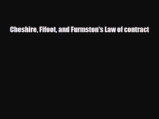[PDF Download] Cheshire Fifoot and Furmston's Law of contract [Download] Full Ebook