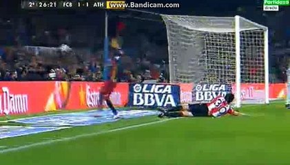 Neymar Super Chance Barcelona 1-1 Athletico Club 27-01-2016