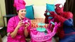 Minnie Mouse Cupcake Cart & Tea Party Set + Play Doh Cake Making with Spiderman & DisneyCa