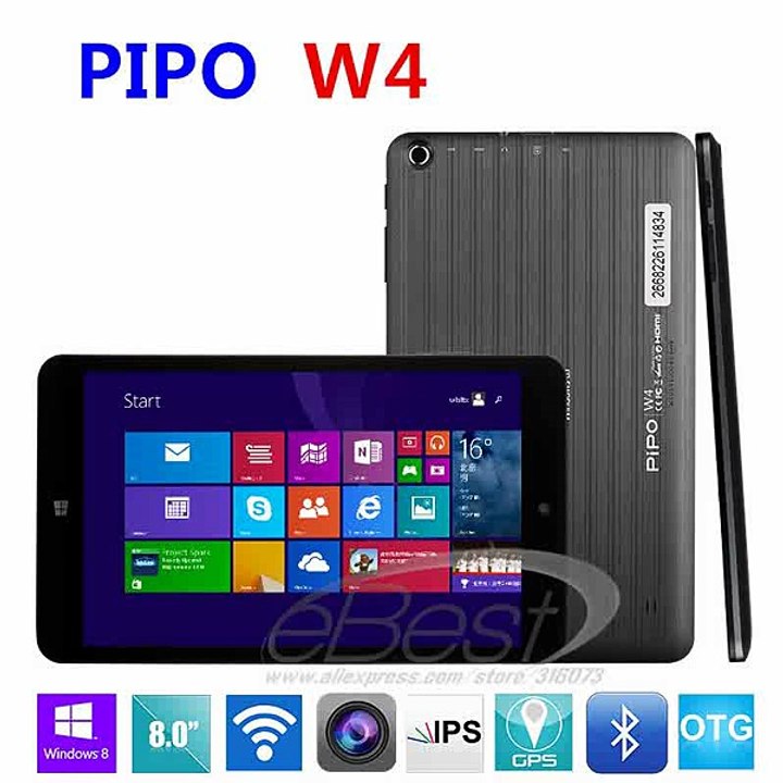 Original PiPO W4 windows tablet Intel 3735G Quad Core 8 inch IPS 1280x800 RAM 1GB ROM 16GB Dual Cameras WIFI Bluetooth HDMI OTG-in Tablet PCs from Computer