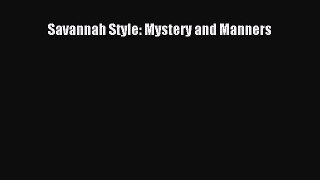 Savannah Style: Mystery and Manners Free Download Book