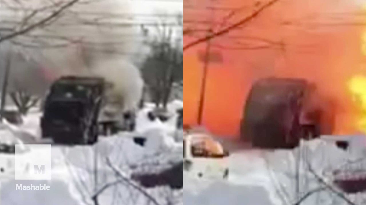 Garbage truck explodes 'like a missile' in New...