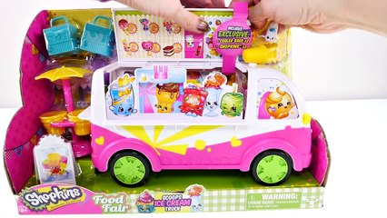 下载视频: Play Doh Shopkins Ice Cream Truck - - - Shopkins Food Fair Surprise Eggs Toy Unboxing DCTC