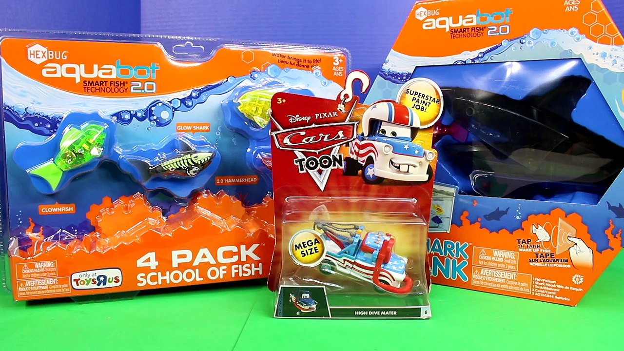Disney Pixar Cars Toon Mater Swims In Fish & Sharks Hexbug Auquabot 2.0 Lightning McQueen