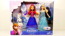 Frozen Let It Go Musical Magic Lightup Barbie Dolls Anna and Elsa Talking Olaf Play Doh