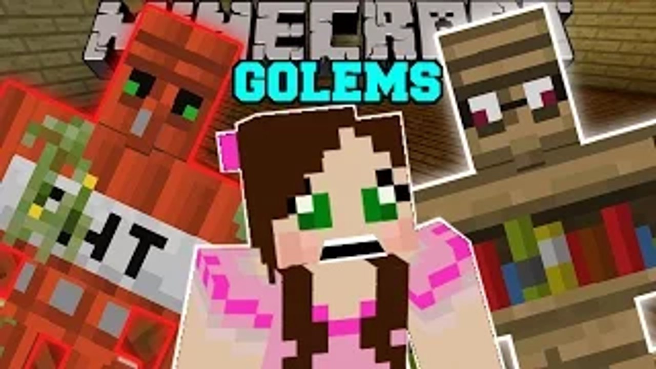 PopularMMOs Pat and Jen Minecraft: TOO MANY GOLEMS! Mod Showcase GamingWithJen
