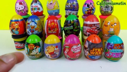 Surprise Eggs Kinder Surprise Marvel One Direction Cars Moshi Monsters SpongeBob Mickey Mouse