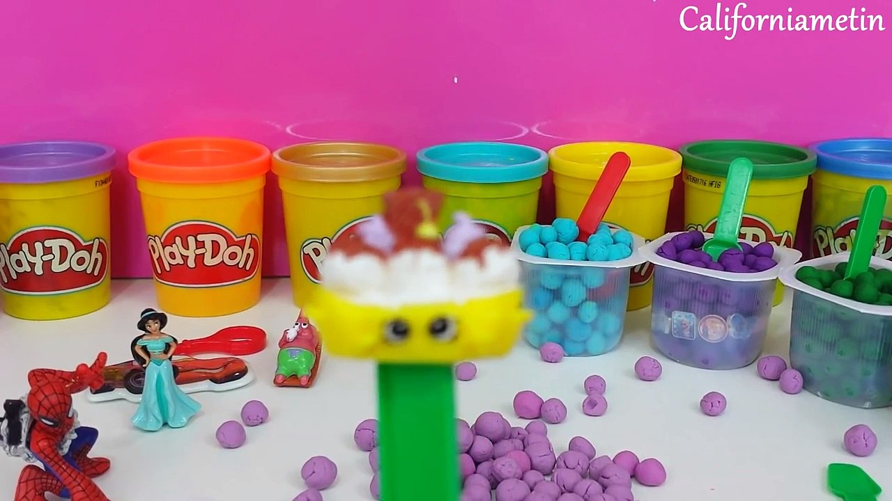 Play Doh Surprise Yogurt Rainbow Dippin Dots Teletubbies Spiderman Shopkins SpongeBob