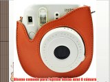 Katia Bolsa de Funda Protectora para Fujifilm Instax Mini 8 Camara Cuero Sintetico PU (Naranja