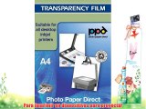 Papel de film transparente (para proyecciones) para inyecci?n de tinta x 100 hojas con banda