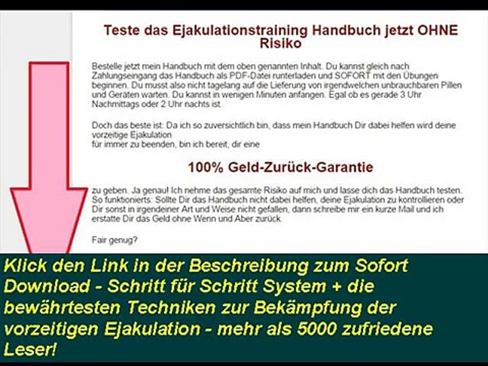 vorzeitiger samenerguss youtube - Schwierige Aufgabe gelöst