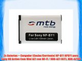 2x Bater?as   Cargador (Coche/Corriente) NP-BY1 NPBY1 para Sony HD Action Cam Mini AZ1 con
