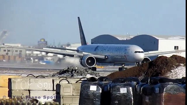 Air China Star Alliance 777-300ER (B77W) crosswind landing at YUL Crosswind Landing
